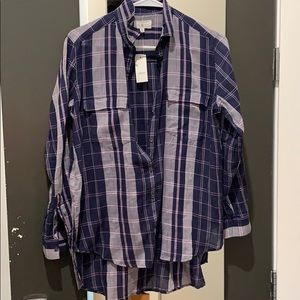 Oversized plaid button down